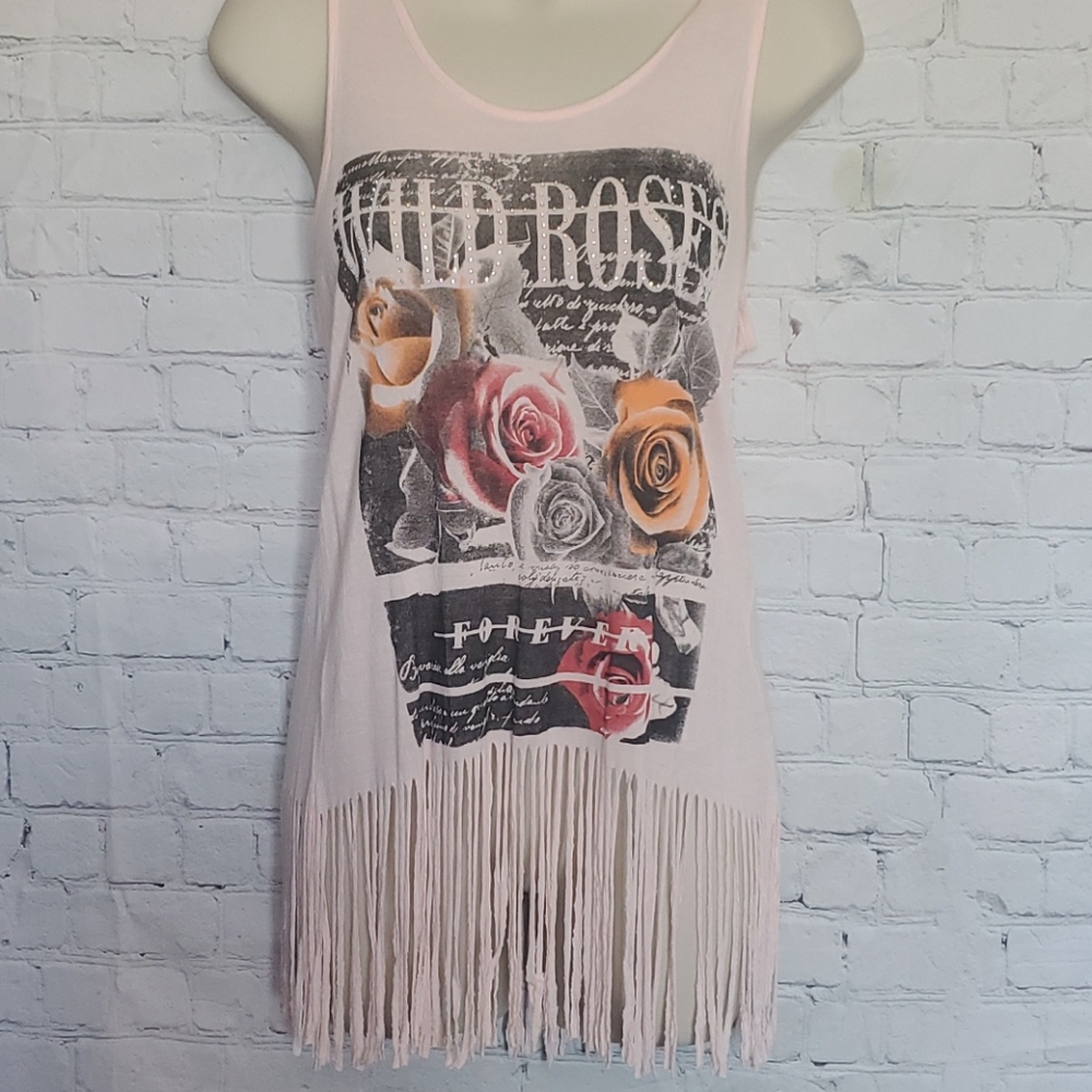 Wild Rose Fringe Graphic Tank